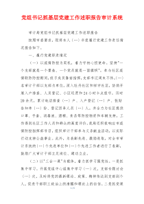 党组书记抓基层党建工作述职报告审计系统