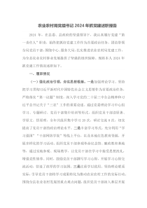 农业农村局党组书记2024年抓党建述职报告