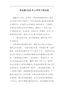 司法局2025年上半年工作总结