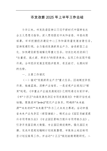 市发改委2025年上半年工作总结