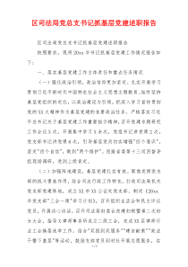 区司法局党总支书记抓基层党建述职报告