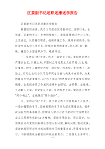 区委副书记述职述廉述学报告