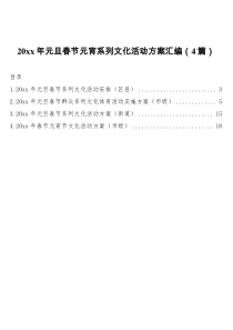 20xx年元旦春节元宵系列文化活动方案汇编4篇