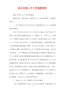 县公安局人才工作述职报告