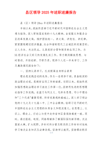 县区领导2025年述职述廉报告