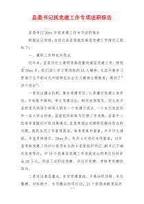 县委书记抓党建工作专项述职报告