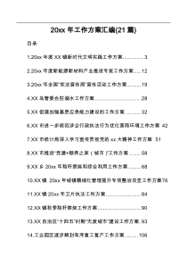 21篇20xx年工作方案汇编