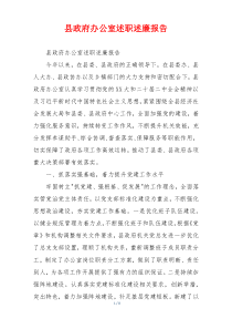 县政府办公室述职述廉报告
