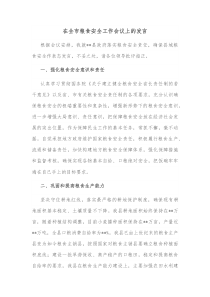 在全市粮食安全工作会议上的发言
