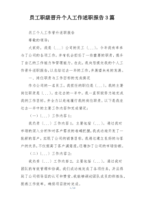 员工职级晋升个人工作述职报告3篇