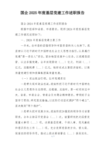 国企2025年度基层党建工作述职报告