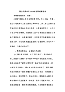 国企纪委书记2024年述职述廉报告