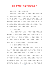国企领导班子年度工作述职报告