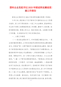 国有企业党组书记2025年抓述职述廉述党建工作报告