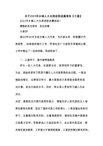 关于2023年乡镇人大主席述职述廉报告【3篇】