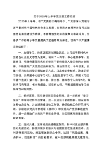 关于2025年上半年党支部工作总结（精选6例合集）