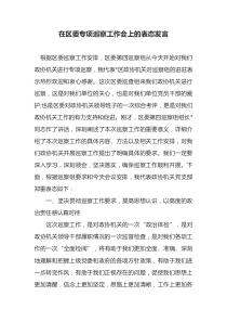 在区委专项巡察工作会上的表态发言