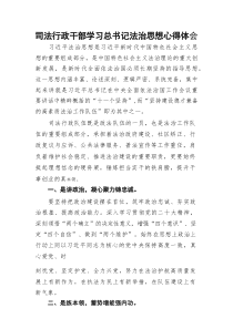 司法行政干部学习总书记法治思想心得体会