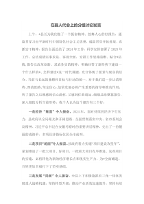 在县人代会上的分组讨论发言
