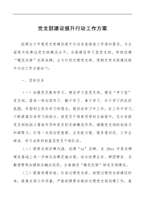 党支部建设提升行动工作方案范文实施方案