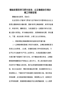 镇组织委员学习研讨发言：以正确理念引领乡镇工作新征程.docx