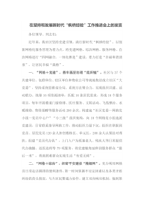 在坚持和发展新时代枫桥经验工作推进会上的发言