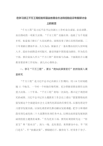 在学习浙江千万工程经验所蕴含的理念方法和经验启示专题研讨会上的发言