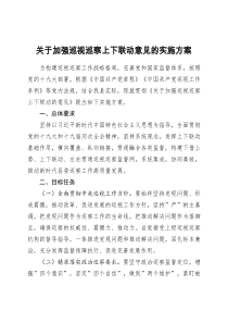 关于加强巡视巡察上下联动意见的实施方案