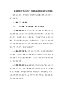 基层党支部书记2024年度抓基层党建工作述职报告