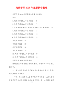 处级干部2025年述职报告整理