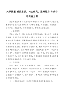 关于开展解放思想转变作风提升能力专项行动实施方案