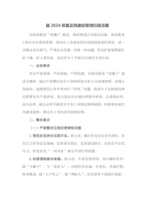 县2024年度正风肃纪专项行动方案