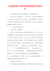 工业园区挂职干部述职述责报告经开区副主任