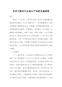 在学习新时代全面从严治团实施纲要