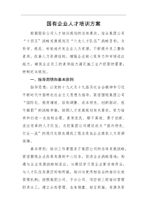 培训方案国有企业人才培训方案