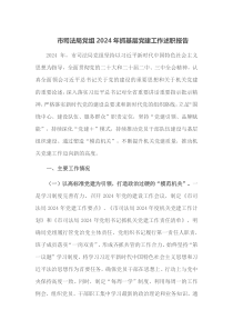 市司法局党组2024年抓基层党建工作述职报告