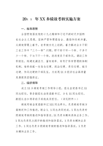 实施方案20xx年XX乡绩效考核实施方案