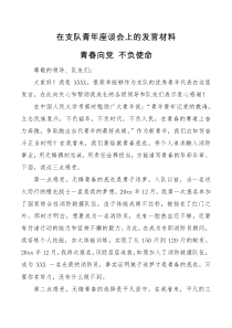 在支队青年座谈会上的
