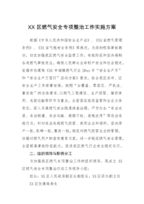 实施方案XX区燃气安全专项整治工作实施方案