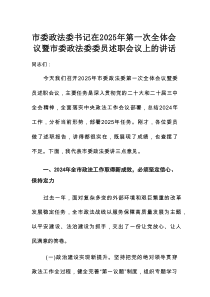 市委政法委书记在2025年第一次全体会议暨市委政法委委员述职会议上的讲话