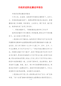 市政府述职述廉述学报告