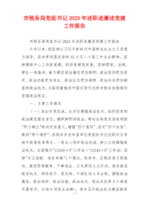 市税务局党组书记2025年述职述廉述党建工作报告