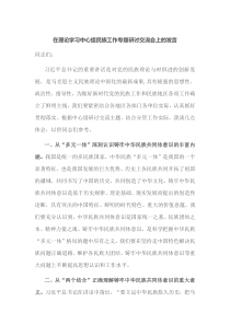 在理论学习中心组民族工作专题研讨交流会上的发言