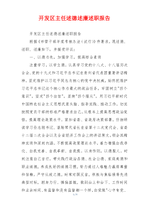 开发区主任述德述廉述职报告