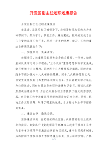 开发区副主任述职述廉报告