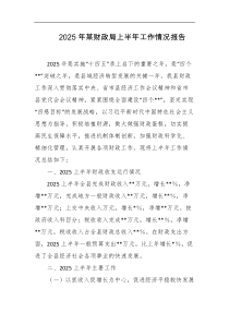 2025年某财政局上半年工作情况报告