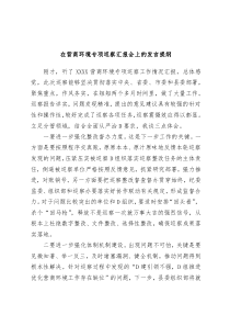 在营商环境专项巡察汇报会上的发言提纲