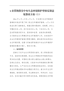 整改方案x生态环境保护督察反馈问题整改实施方案范文3篇