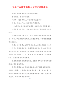 文化广电体育局县人大评议述职报告