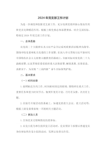 2024年党支部工作计划